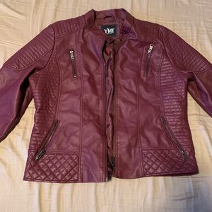 Plum Faux Leather Jacket XL